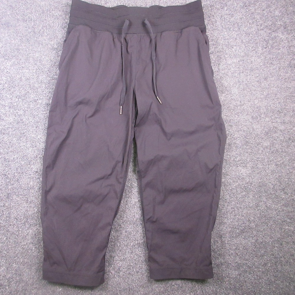 Lululemon Pants Womens 8 Gray Capri Drawstring Waist Tapered Leg Athletic
